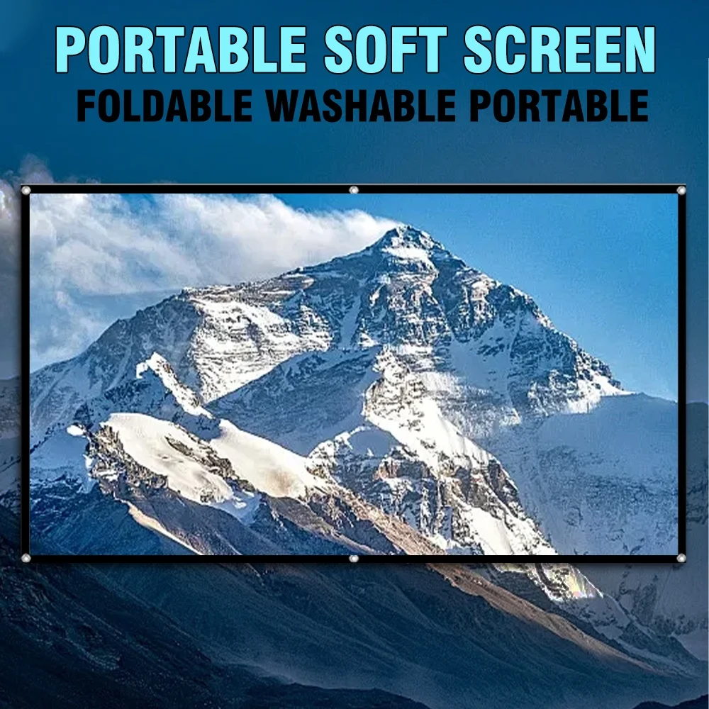 

Home/outdoor dual-purpose projection screen 120 inches, gray with holes, foldable, wrinkle-resistant, washable, 16:9,