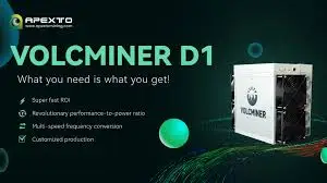 اشتري 2 واحصل على 1 مجانًا VOLCMINER D1 17Gh/s 3900W LTC DOGE BELLS Miner