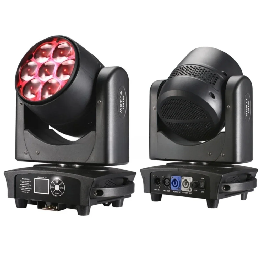 Faisceau LED œil d'abeille 7x40W 4 en 1 RGBW + Zoom de lavage testa mobile DMX par boîte de nuit Dj Disco fête Bar éclairage de scène