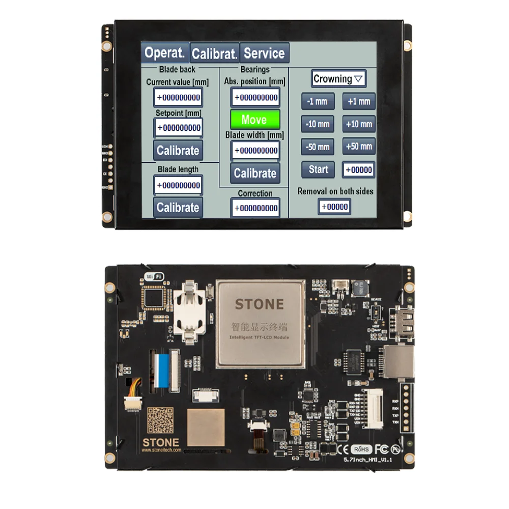 3.5-10.4 Inch Intelligent HMI Serial TFT LCD with Free Software + Interface RS232/RS422/RS485/TTL + Touchscreen for Industrial