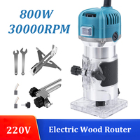 6 Speed 800W Electric Trimming Machine 30000rpm Woodworking Milling Engraving Hand Wood Edge Router Trimmer Home DIY Power Tools