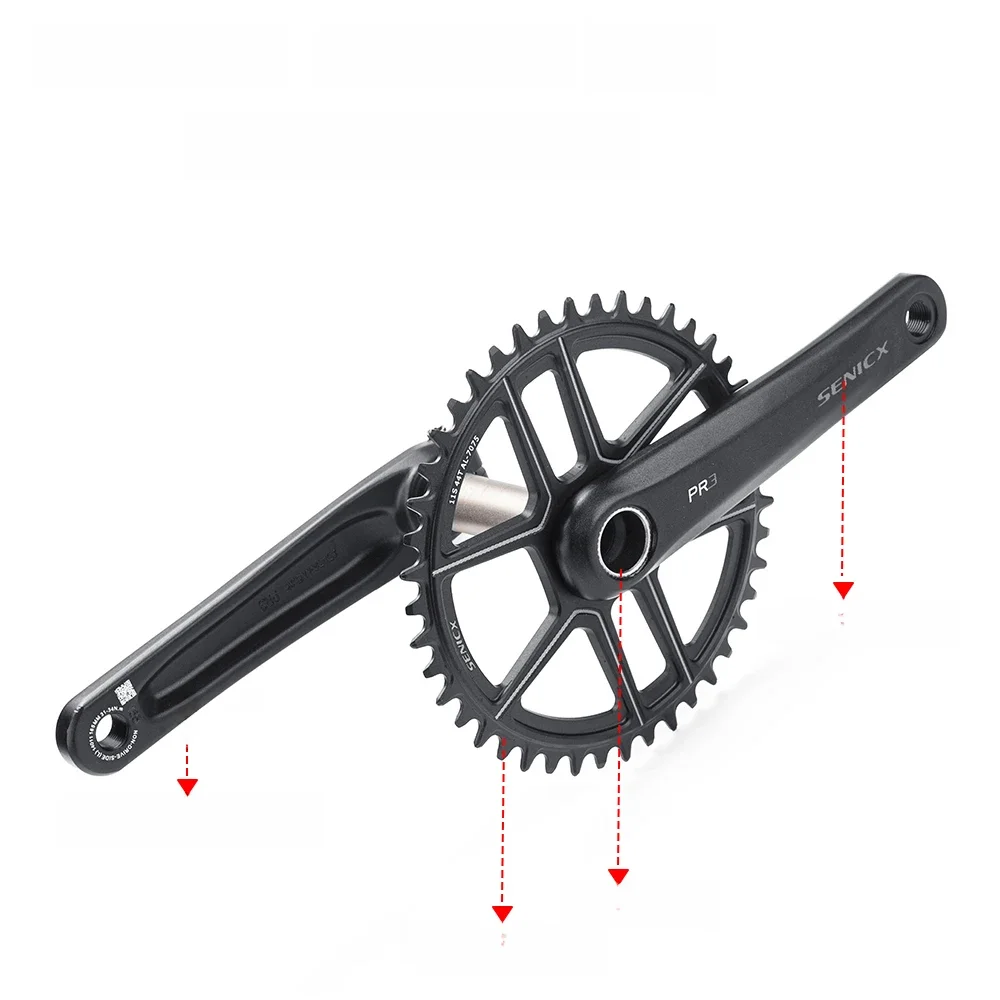 AliExpress SENICX PR3 Gravel Bike Crankset 40T/42T/44T chainring 165mm 170mm 175mm Crank 10/11S Speed 24MM