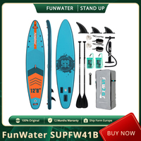 FunWater SUPFW41B Stand Up Paddle Board 385*85*15cm Dimensions, 230kg Weight Capacity, EVA Non-slip, Reinforced Bungee