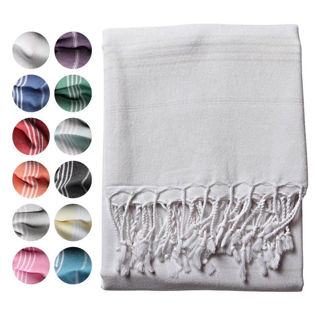 Hammam Towels, Turkish Peshtemal for Beach, Bath, Spa, Sauna, Pool, Yoga, Scarf. 100% Cotton Thin, Oversized, Quick-dry Wrap.