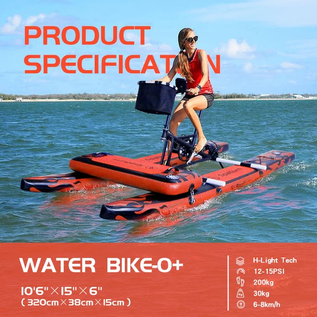 SPATIUM Inflatable Water Bikes SUP Surf Pedal Boat Pontoon Bicycle for Lake Flame Black Orange Pontoon AliExpress