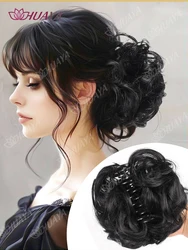 Synthetic Curly Bun Messy Claw Chignon Clip Hair Bun Curly Wig Messy Scrunchies Hairpiece Clip in Hair Tail Extension For Women