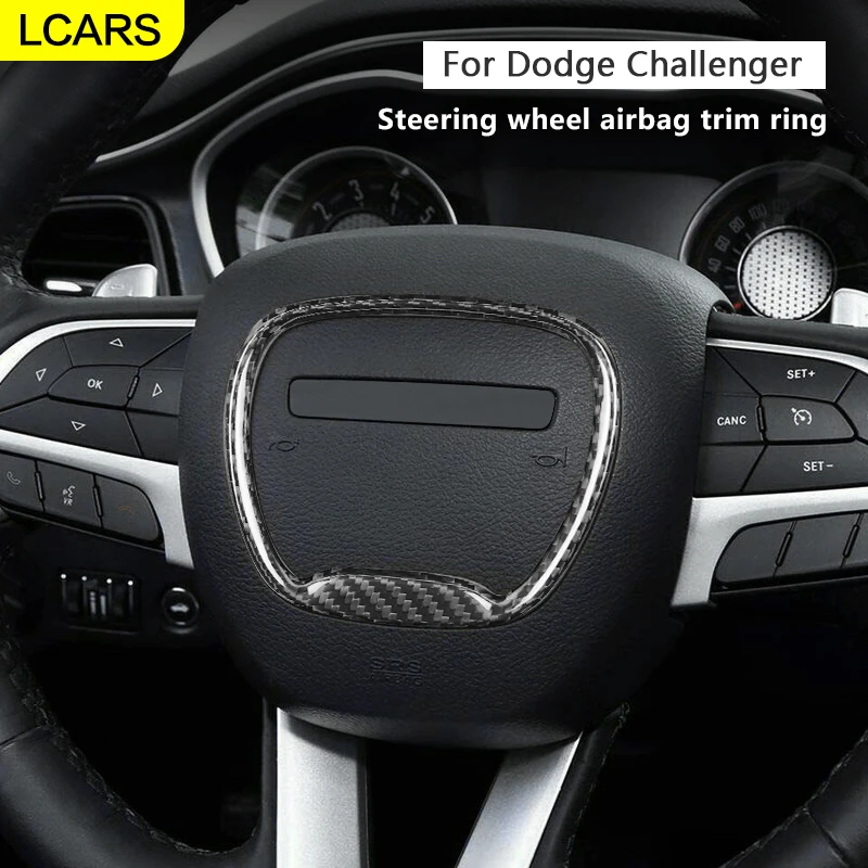 

LCARS-Carbon Fiber Steering Wheel Airbag Trim Ring For Dodge Challenger 2015-2023