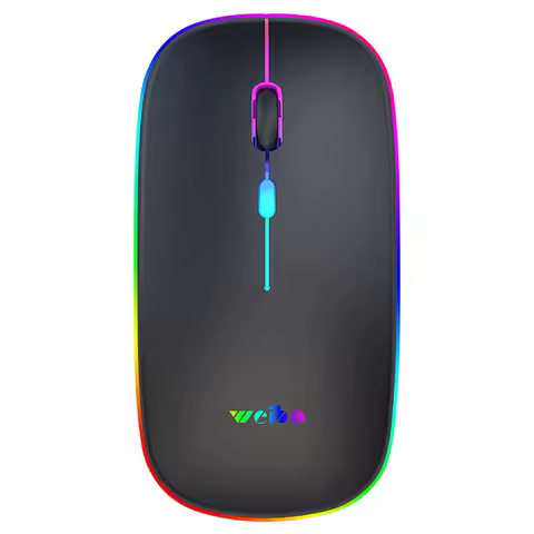 Mouse Sem Fio Sem Fio Mouse Óptico, Recarregável, RGB, USB, 2.4GHz