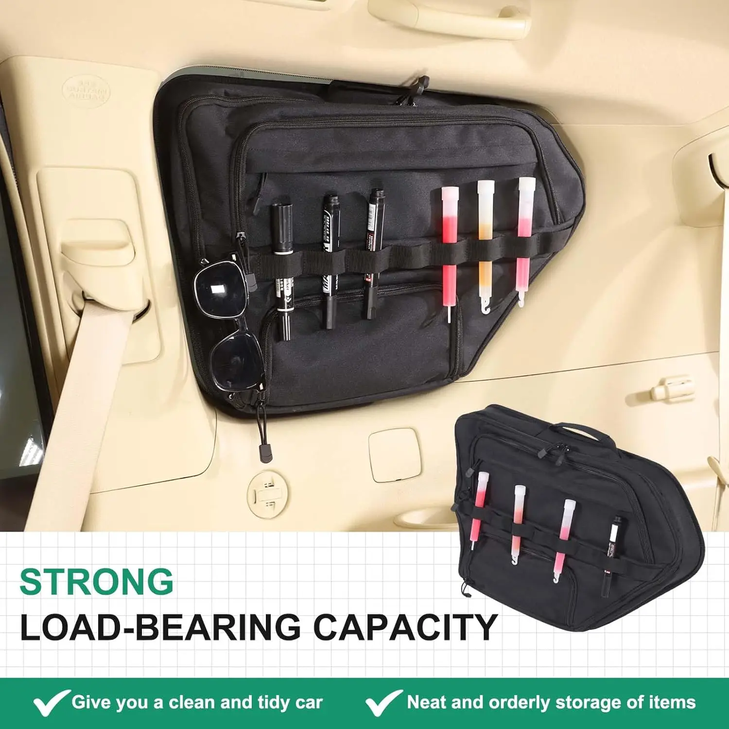 

Car Trunk Side Window Storage Bag For Toyota Land Cruiser Prado FJ150 150 2010-2022 Storage Organizer Tidy Tool Bag Accessories
