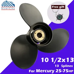 Boat Propeller 10 1/2x13 For Mercury 25hp 30hp 35hp 40hp Outboard Screw Boat Motor Aluminum Alloy Propeller 3 Blade 13 Spline