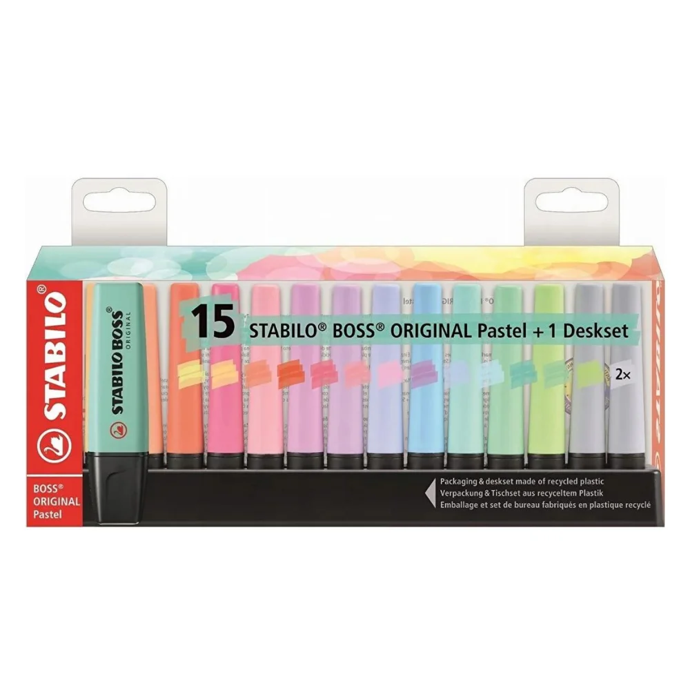 Original Highlighter Pen New Set 1table 15 Mixed Pastel Color Original Colored Pencil Stationery Quality Paints Picture School C