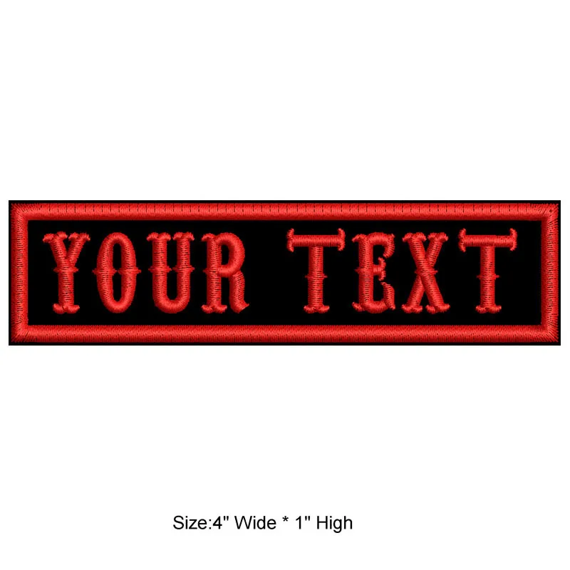 4 inches wide Rectangular custom name text(English uppercase letter ONLY)  iron on patches military patches for clothing bag