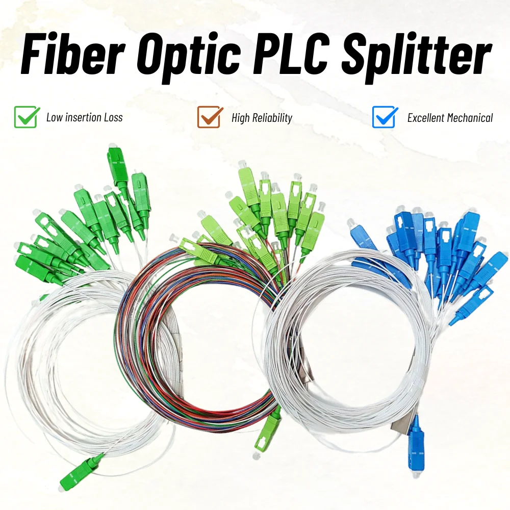 

1X16 PLC 0.9mm 1m SC/APC Fiber Optic Splitter SM Single Mode G657A1 PVC FTTH Fiber Optical Splitter