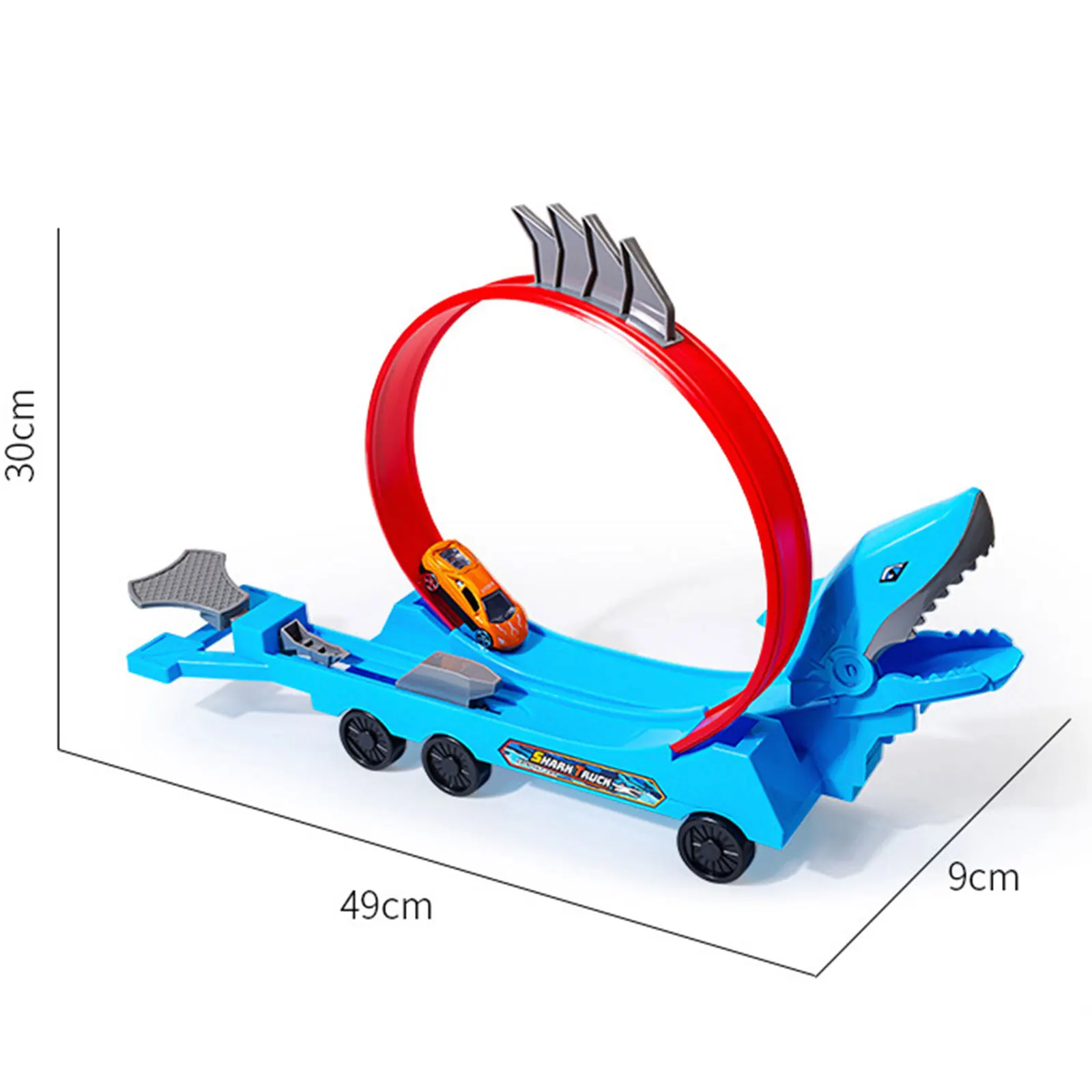 Juego de rampa de coche de carreras de juguete de pista de dinosaurio Flexible, juego de juguetes de coche transformador, rotación de 360 grados, juguete interactivo de empuje y Go, 5 uds.