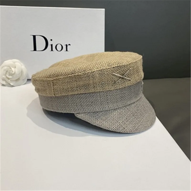 USPOP Monogram-embellished Baker Boy Cap Women Summer Caps Letter Newsboy Cap Women Flat Militray Caps