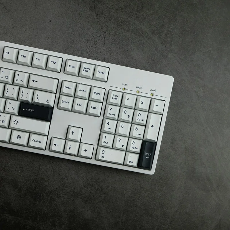 Japanese Black and White Wind Cloud PBT Dye Subbed Keycaps 129 Keys Cherry Profile For Mx Switch Mechanical Keyboard RK61 GH60