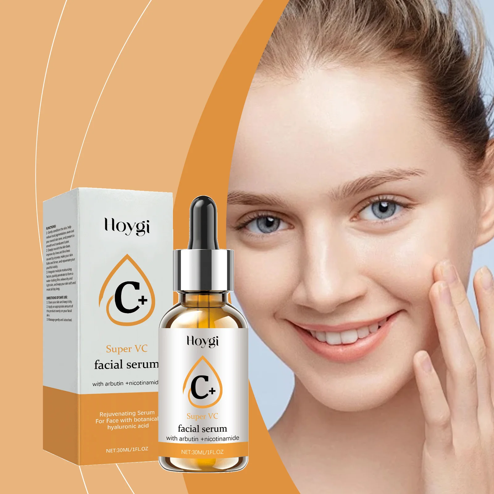 

Hoygi 30ml Vitamin C Moisturizing Serum Hydrating Facial Skin Refining Pores Brighten Skin Tone Lifting Firming Skin Essence