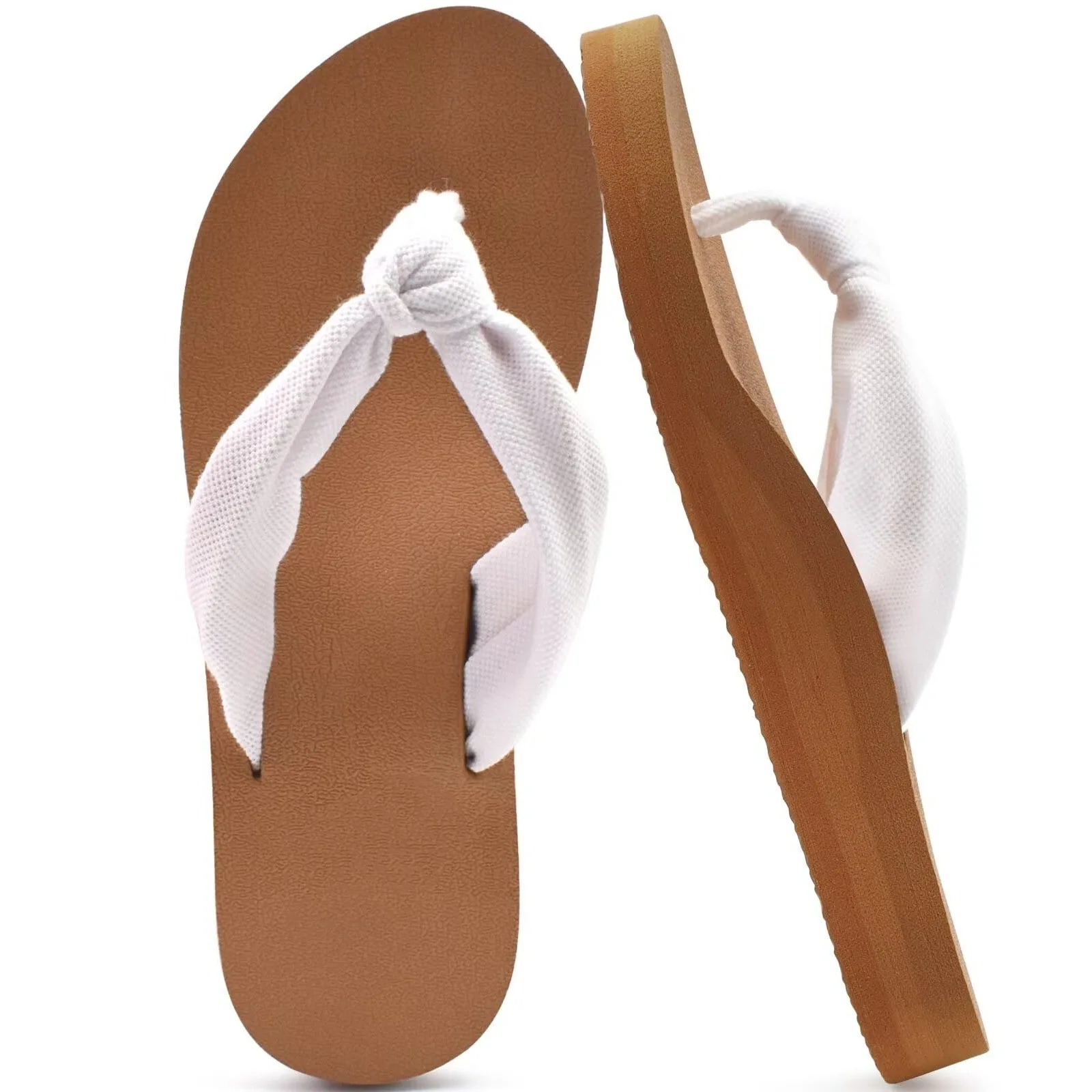 Chanclas anudadas con estilo para mujer Boho-Chic Sandalias de tanga de verano Diapositivas de playa casuales de moda