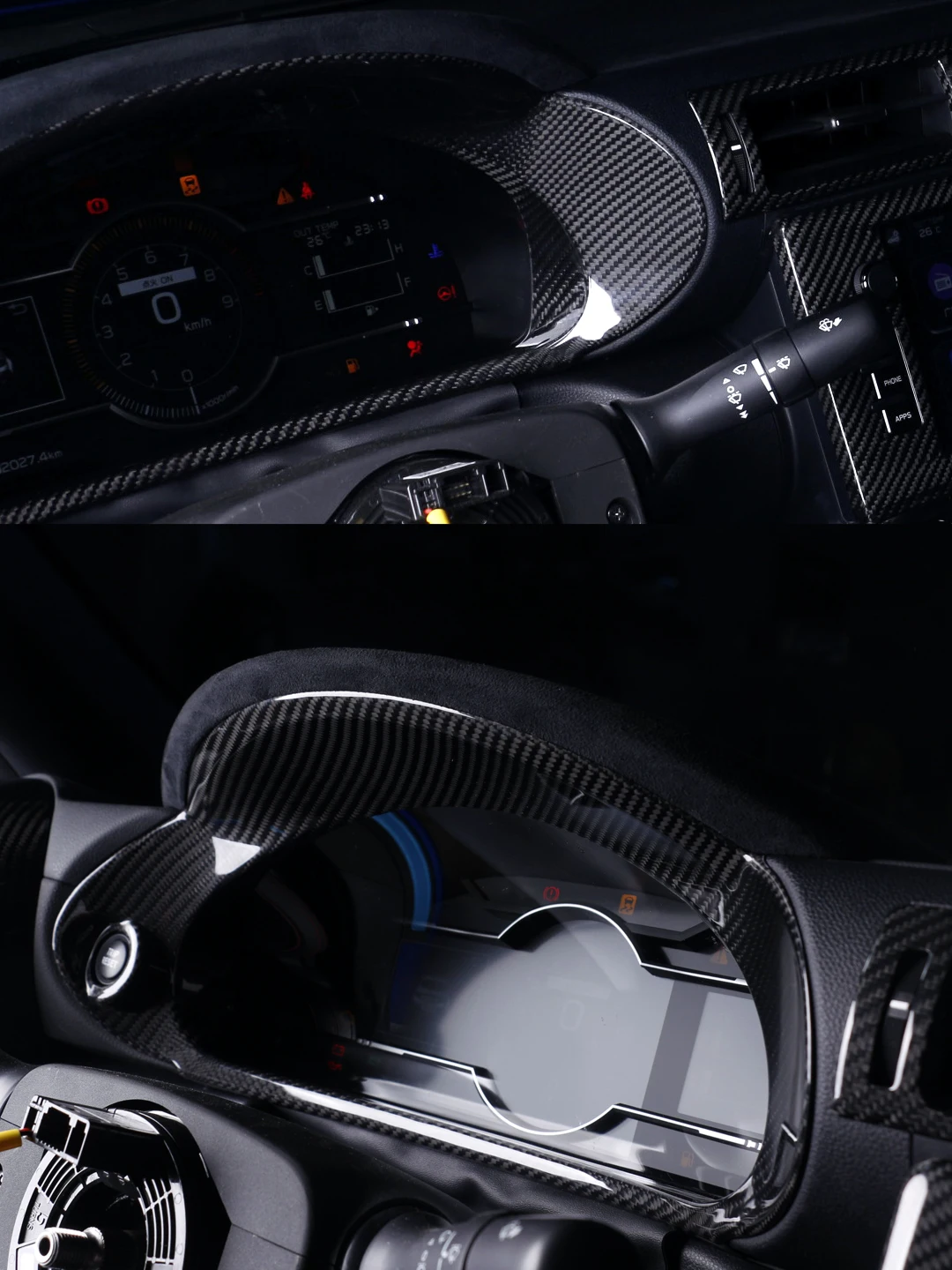 Suitable for 2022 Toyota GR86 Subaru BRZ Modified Carbon Fiber Instrument Frame ZD8ZN8 Steering Wheel Instrument Position Carbon