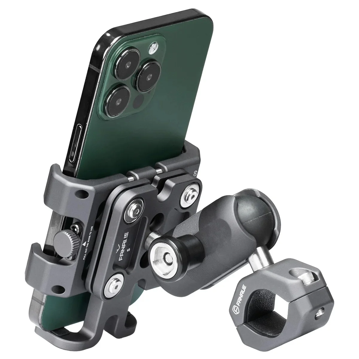 FANAUE motocykl motor uchwyt na telefon uchwyt ze stopu aluminium z tłumikiem drgań ATV/UTV rower skuter kierownica klips GPS — 2