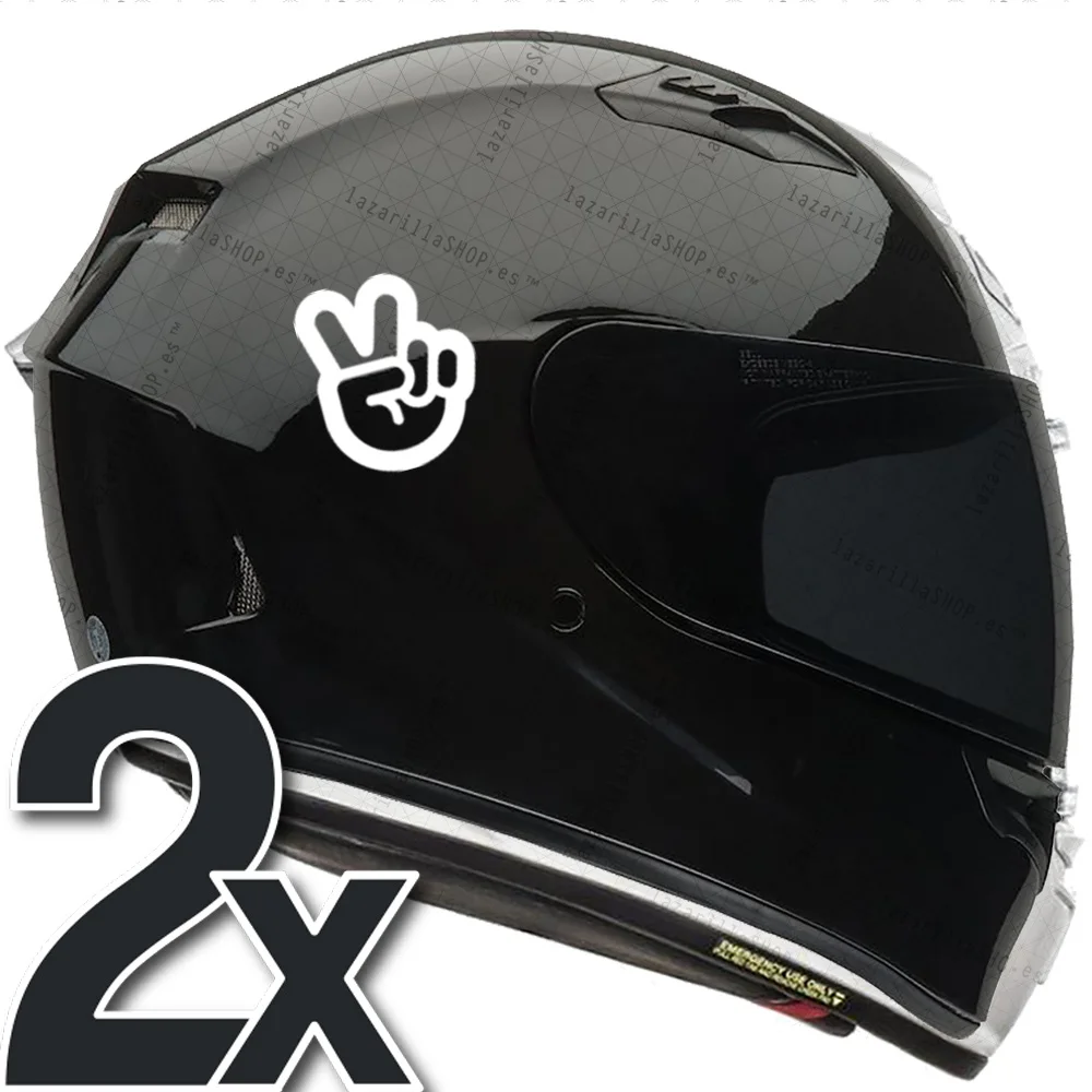 2x Saludo Motero Vss 5CM Sticker Vinilo Adhesivo para Casco Pegatinas Moto Coche Motero Motera Biker Bike Rafagas 2Unidades lazarillaSHOP™