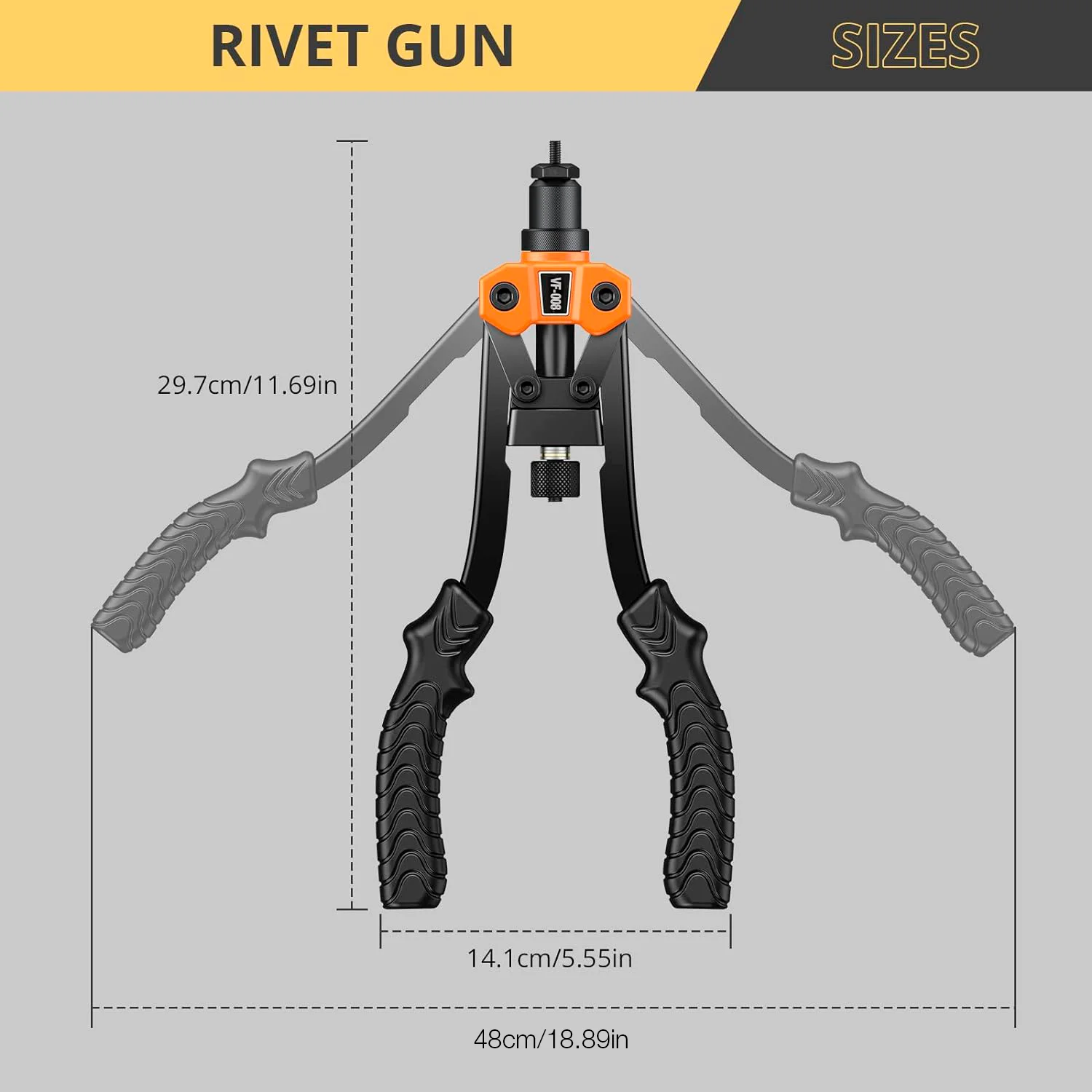 Portable Manual Rivet Nut Gun,M3/M4/M5/M6/M8/M10 Mandrels Adapter,Insert Hand Threaded Rivet Tool,Home Riveting Tools, DIY