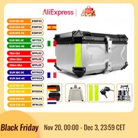 55L,65L Motorcycle Top Box Aluminium Alloy Motorcycle Trunk Helmet Box Waterproof Motorbike Tail Box Luggage Storage Cases