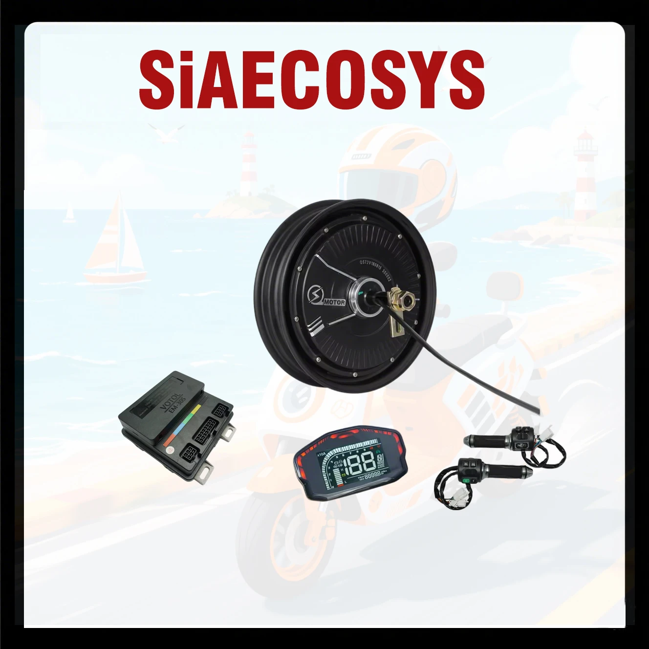 

SIAECOSYS QSMOTOR QS212 1000W V1.12 Hub Motor Kits With EM30sp Controller For Electric Scooter E-motorcycle