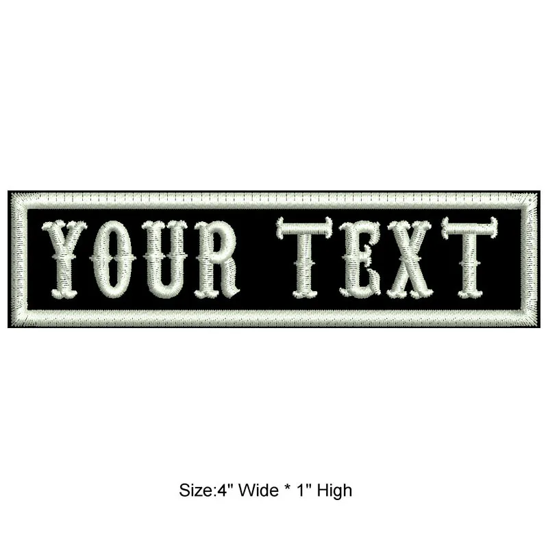 4 inches wide Rectangular custom name text(English uppercase letter ONLY)  iron on patches military patches for clothing bag