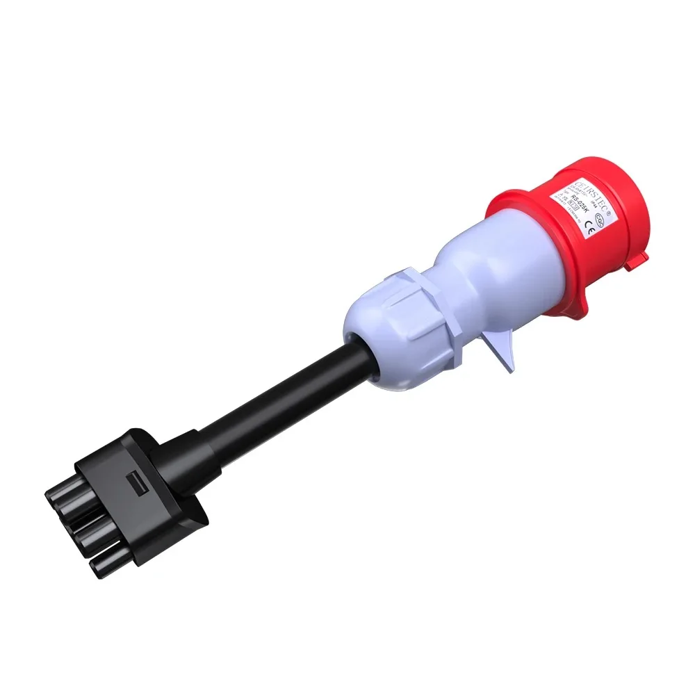 

EV Charger Extension Cord Connector 5 Pin Red CEE Adapter for Tesla 240V Outlet at 32A for Model S 3 X Y Gen 2