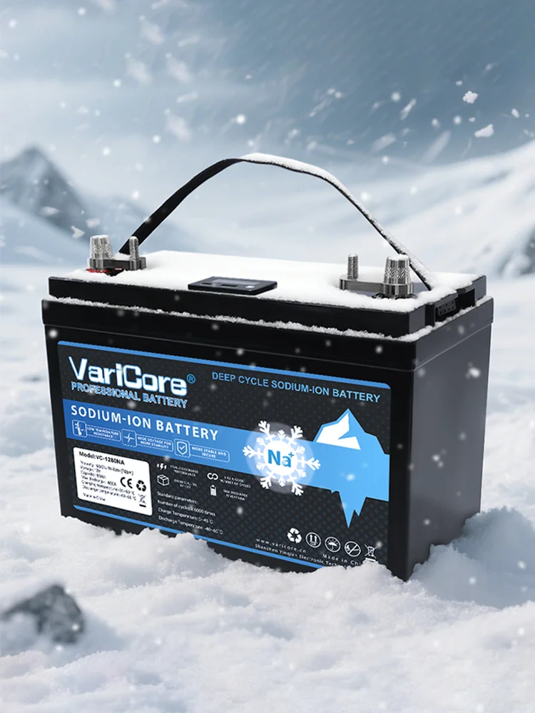 VariCore 12V 80Ah Natrium-Ionen-Batterie 6000+ Deep Cycle -40 ° C Niedertemperatur-BMS 400A Maximaler Entladestrom für Wohnmobile, Solar, Camping, Boote