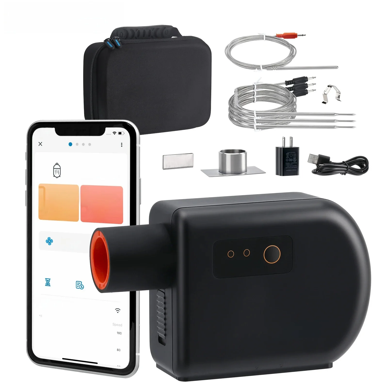 INKBIRD Contrôleur de température pour barbecue ISC-027BW Wi-Fi Bluetooth Contrôleur de ventilateur automatique pour fumoir Grill Therye.com pour Big Green Egg