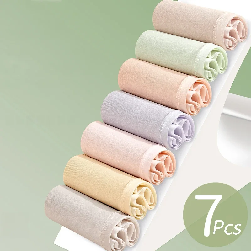 7 pièces coton femmes culottes sous-vêtements respirants sans couture filles slips solide culotte douce caleçon Sexy taille basse femme Lingerie