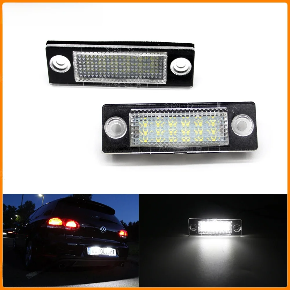 Lampe de plaque d'immatriculation LED 3B, 2 pièces 5998026 Pour VW Passat B5.5 B6 Caddy MK3 Golf Transporter Skoda T5 T6 Touran Jetta