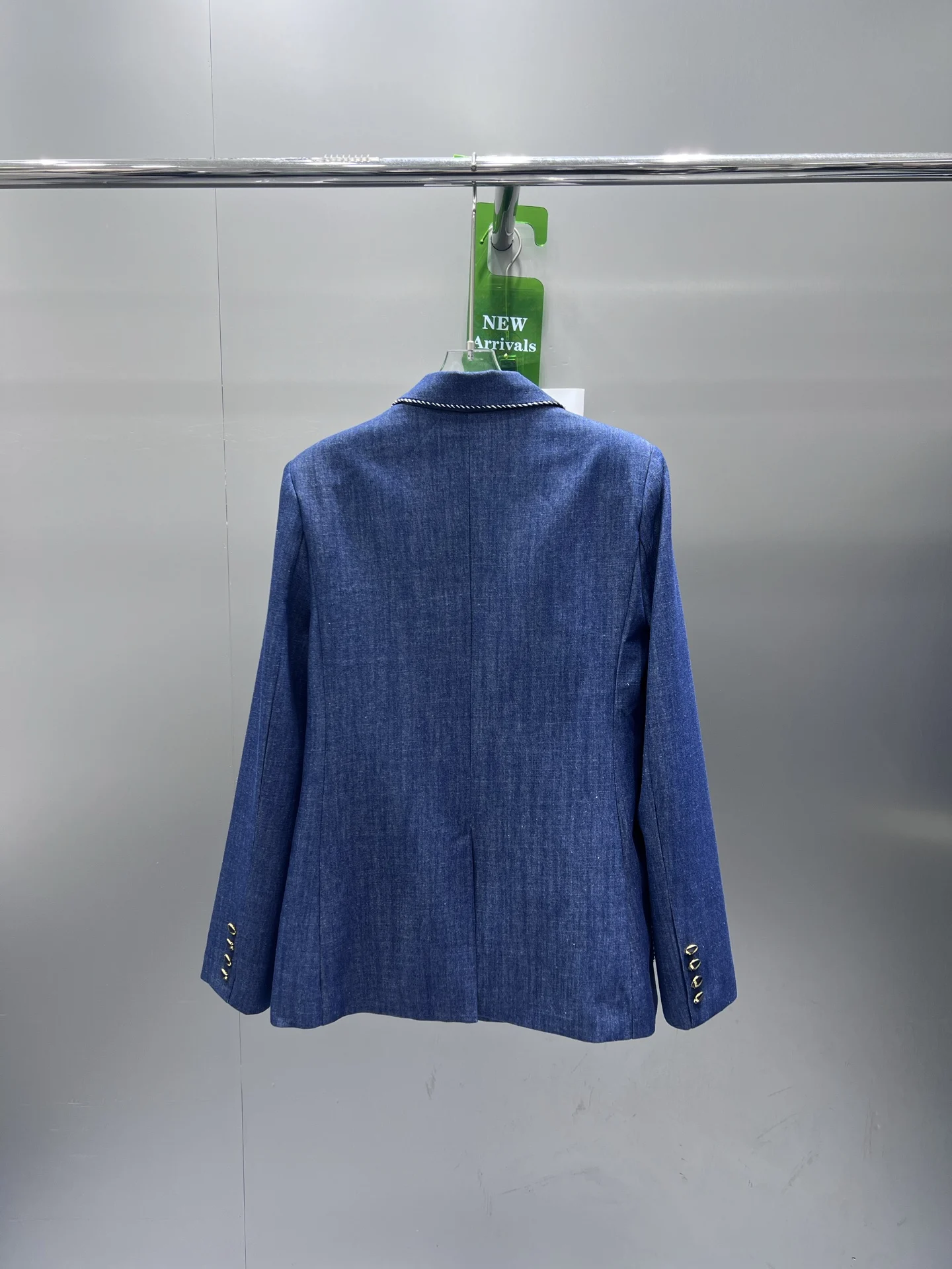 

Early Autumn New Women's Shoulder Straight Double Breasted Casual Denim Suit Jacket