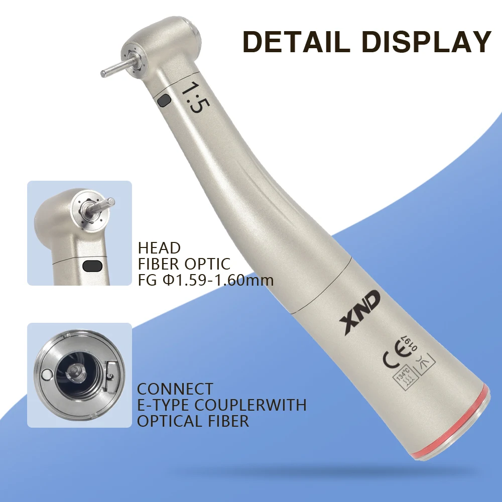 XND Dental bezszczotkowy silnik światłowód LED zestaw rączki 1:5 czerwony pierścień 1:4.2 zwiększający prędkość 1:1 pod kątem 1:1 prostym nosem