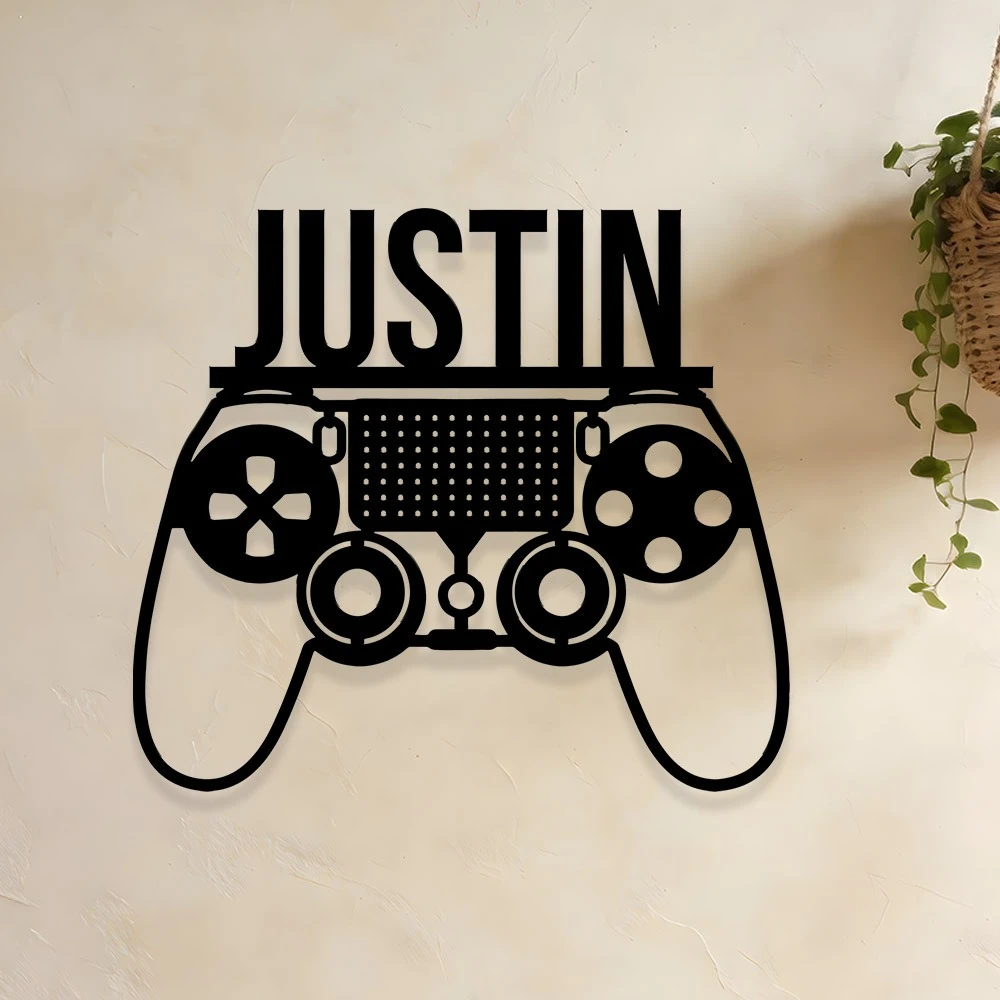 Custom Gaming Controller Metal Sign with Name, Wall Art Ornaments for Man Cave/Office/Rooms/Home, Birthday/Party Gift for Gamers image 4