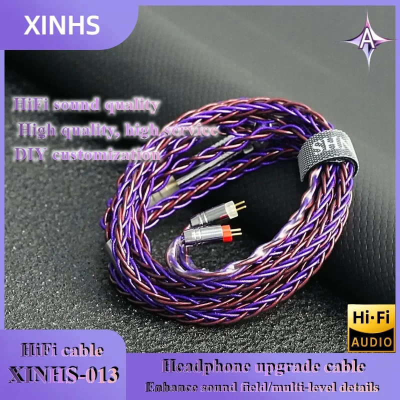 XINHS 013 Silver Foil Wire+7N OCC Headphone Upgrade Cable With Ear Hook Audio Cable 2pin MMCX KZ-QDC iem Cable