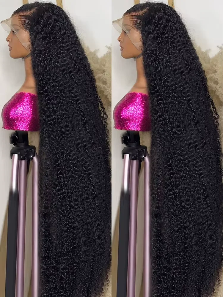 

40-дюймовые волнистые человеческие волосы вьющиеся 13x6 13x4 HD парик фронтальной части шнурка 300% плотность глубокие волны парики HD парик фронта шнурка для женщин