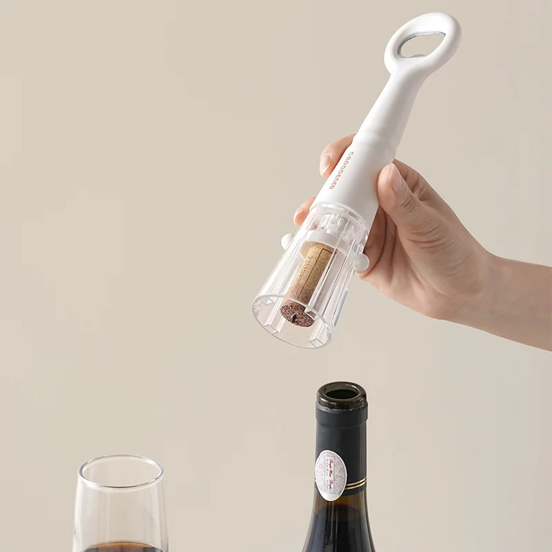 1pcs pneumatic red wine bottle opener, with a drive design that is easy and effortless to operate, compact and easy to grip