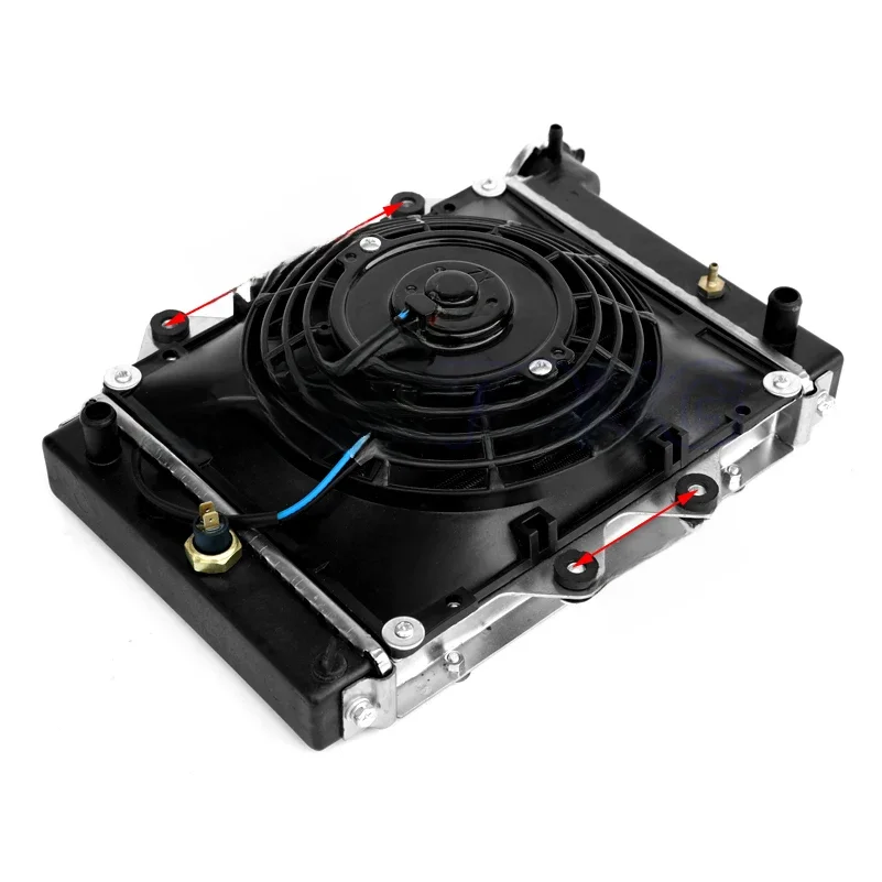 AliExpress UK ATV Water Cooling Engine Cooler Radiator Cooling + Fan for 150cc 250cc PIT Quad Dirt Bike Dune Buggy