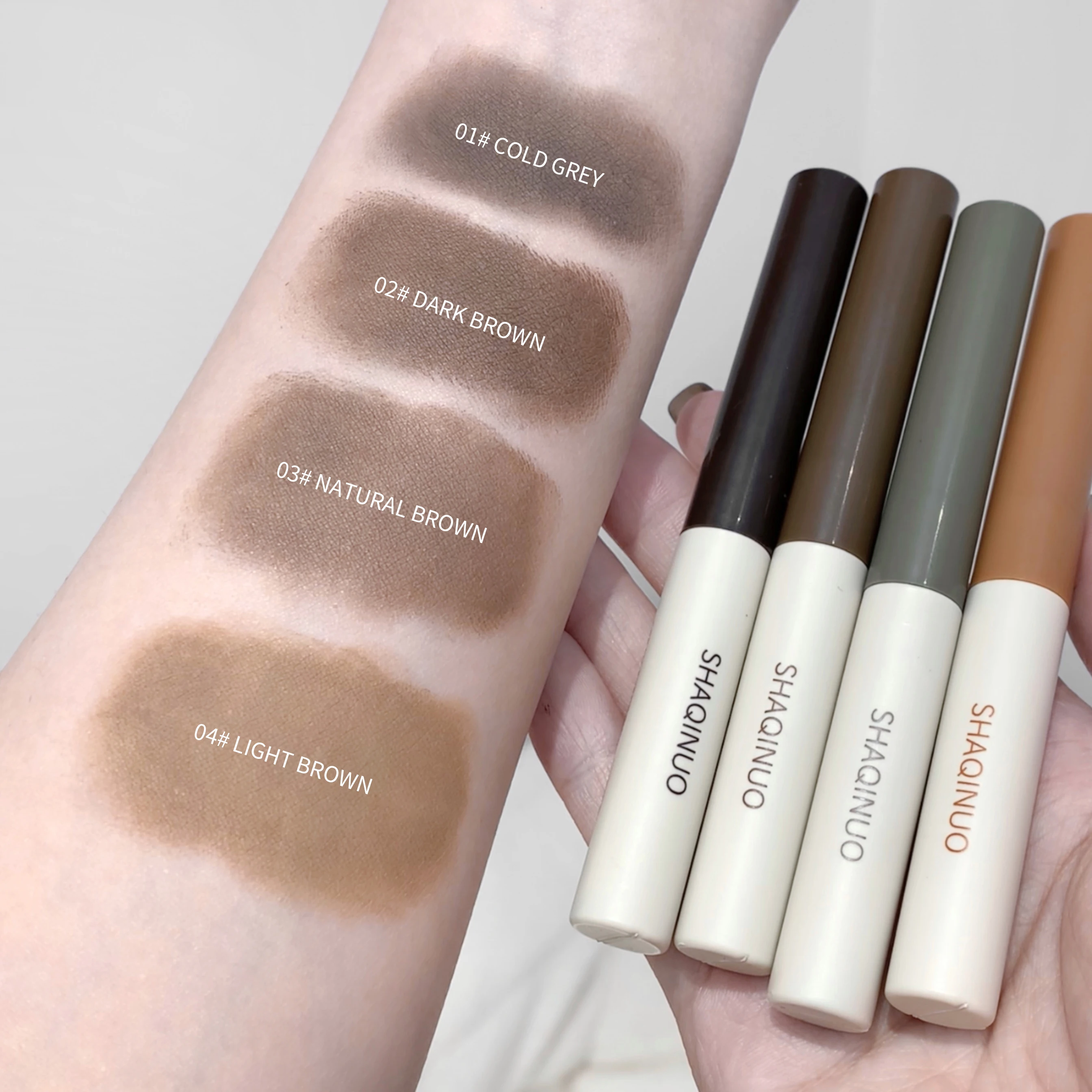 크림 아이브로우 펜슬 매트 브로우 젤 내추럴 컬러 오래 지속되는, 3D 쉐이핑 방수 땀 방지, 얼룩 방지