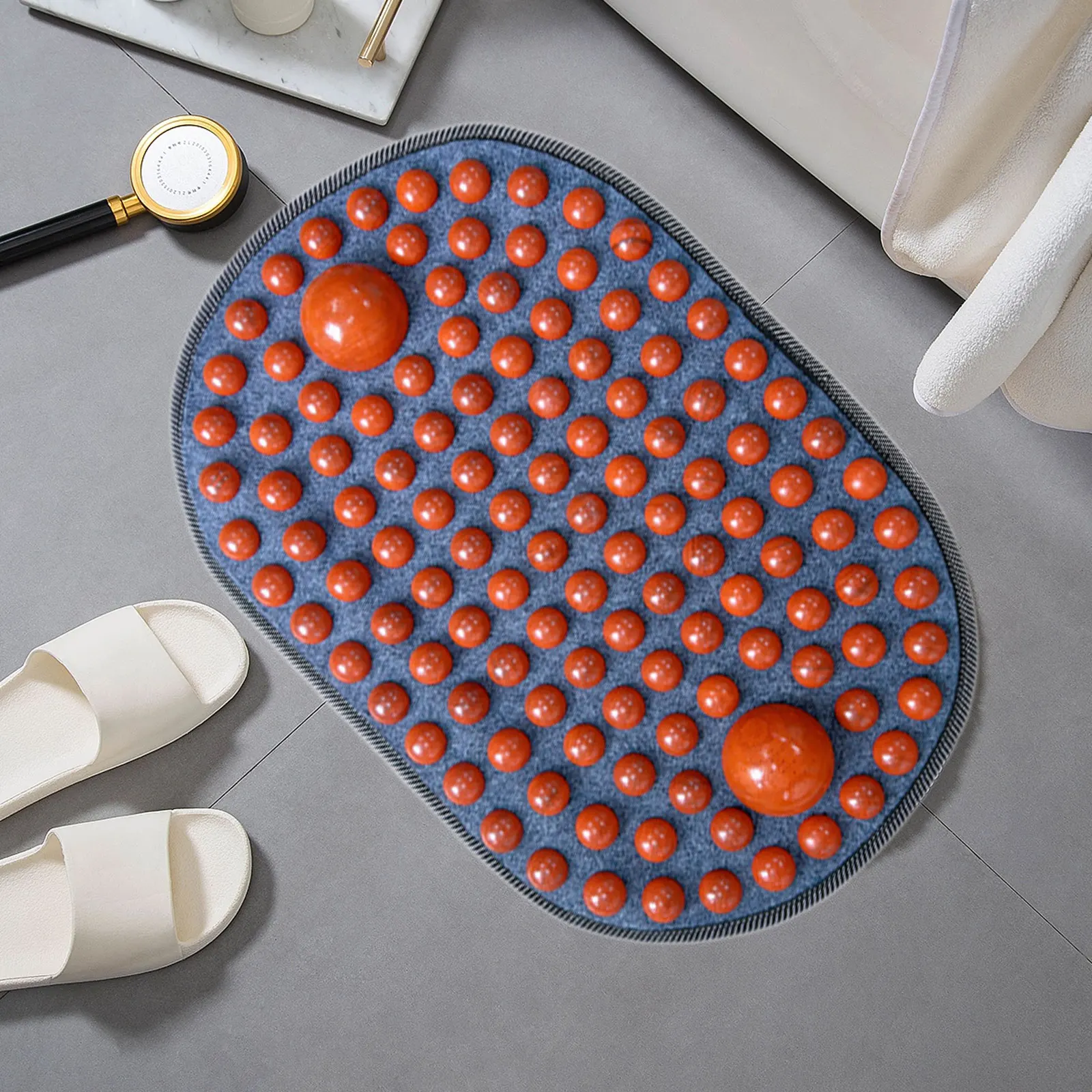 بساط تدليك القدم من الخشب الصلب الطبيعي، بساط الركض بالابر المنزلي، بساط تدليك نقطة الوخز للقدم لتعزيز دوران ميريديان