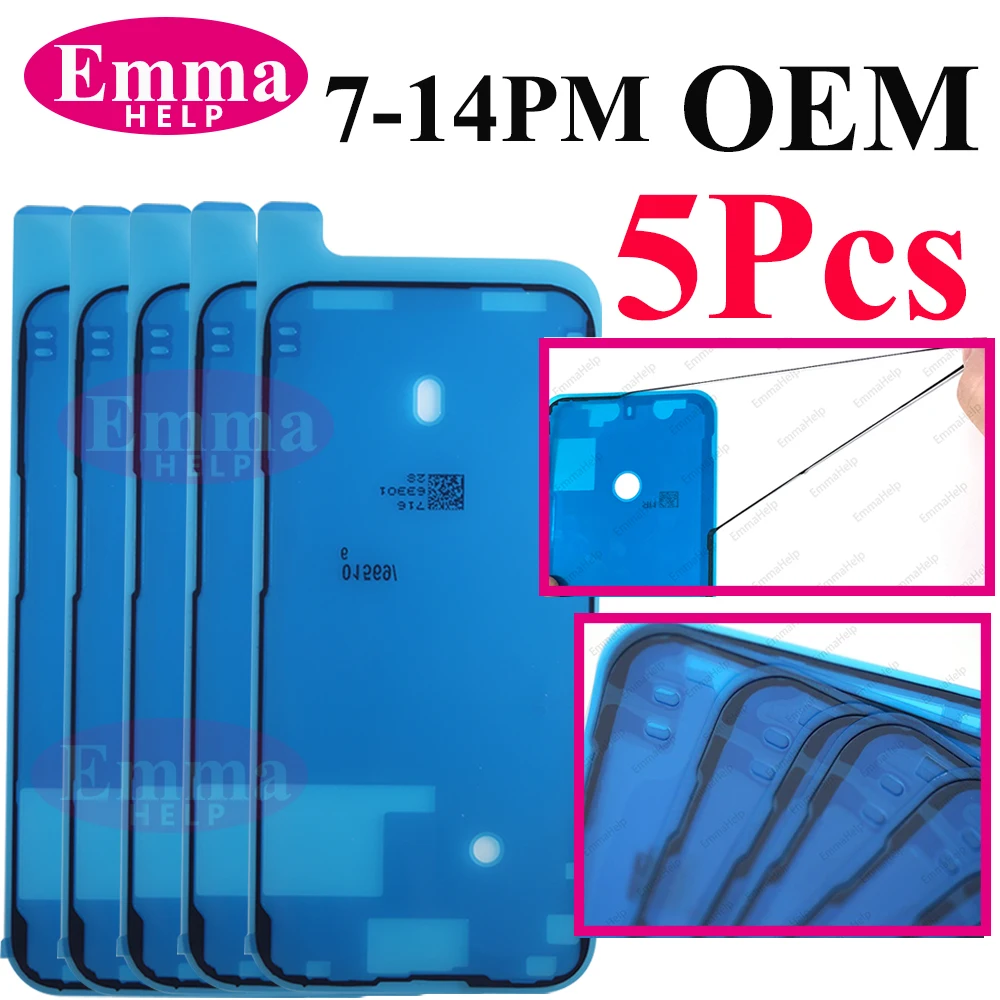 5pcs OEM Waterproof Sticker Adhesive for iPhone 11 12 13 Pro Max X XR XS 7 8Plus Pre-Cut Glue LCD Frame Screen Tape Bezel Seal