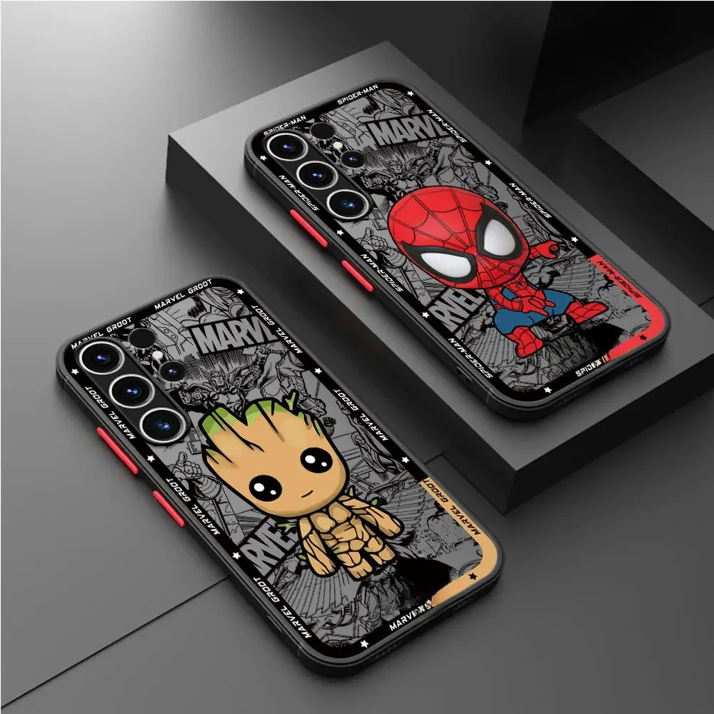 Capa Marvel Spiderman Groot para Samsung Galaxy, capa macia, A14, A24, A13, A73, A23, A53, A54, A34,