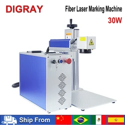 DIGRAY 30W Fiber Laser Marking Machine MAX & Hunst Fiber Laser Source for Marking Gold, Silver, Aluminum, Copper, Iron Engraving