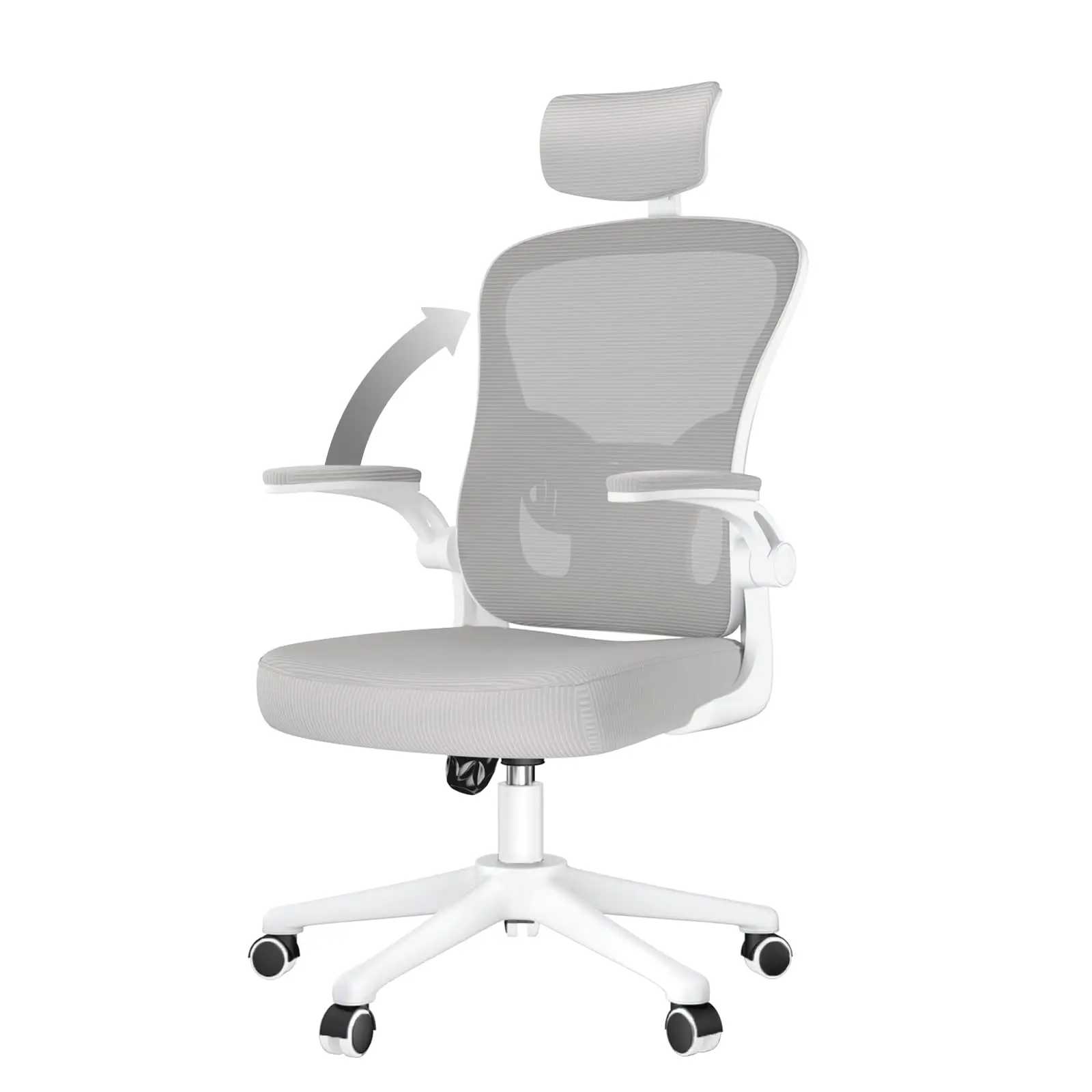 Naspaluro Ergonomic Office Chair Breathable Mesh Cover Desk Chair Adjustable Armrests Headrest Lumbar Support 360° Swivel Chair 4