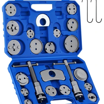 OMT 24Pcs Universal Disc Brake Caliper Tool Piston Pad Wind Back Hand Kit W/ Hooks Compressor Tool Kit Heavy Duty Wind Back Set