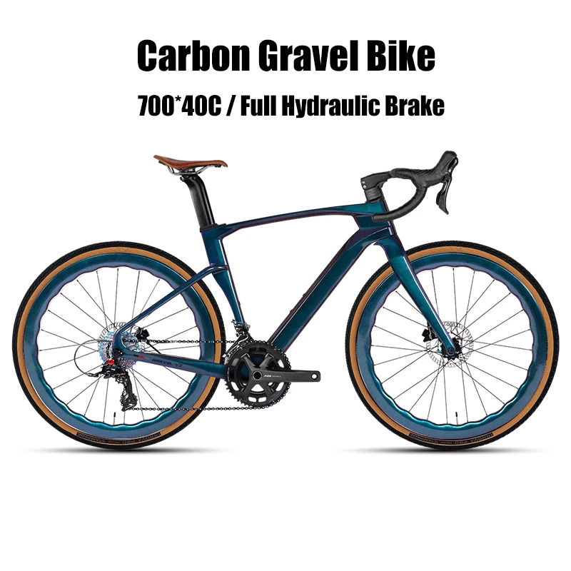 TWITTER Carbon Gravel Bike With Carbon Wheels RS-24S Hydraulic Disc Brake 700*40C Off-road City Road bicicleta gravel hombre