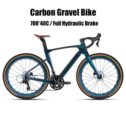 TWITTER Carbon Gravel Bike With Carbon Wheels RS-24S Hydraulic Disc Brake 700*40C Off-road City Road bicicleta gravel hombre